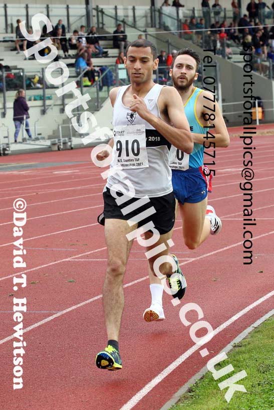 Mens and Boys 1500 metres, 2021 North Eastern Track and Field Champs., Middesbrough. Photo: David T. Hewitson/Sports for All Pics